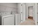 The laundry room is equipped with a washer, dryer, and a shelf for storage at 113 Amaranth Ave, Summerville, SC 29483
