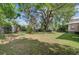 Spacious backyard with mature trees, offering plenty of shade and a serene outdoor space at 113 Harvey Ave, Goose Creek, SC 29445