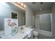 Bathroom featuring double sinks, shower-tub combo and flamingo art on the counter at 115 W Park Ln, Summerville, SC 29486