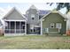 Backyard with covered porch, patio area, and meticulously kept green lawn, perfect for outdoor enjoyment at 116 Marshside Dr, Summerville, SC 29485