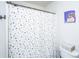 Bright bathroom features a polka-dot shower curtain and toilet at 119 Lucca Dr, Summerville, SC 29486