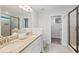 Bathroom with double sink vanity, granite countertops, and a separate shower at 1216 Ashley Hall Rd, Charleston, SC 29407
