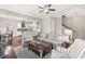 Comfortable living room with an open concept to the kitchen and stairs, showcasing modern decor at 132 Clear Bend Ln, Summerville, SC 29486