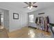 Bedroom featuring a ceiling fan, hardwood floors, a window, and closet for ample storage at 1337 Old Fort Rd, Moncks Corner, SC 29461