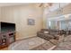 Spacious living room with high ceilings, hardwood floors, and comfortable leather seating at 139 Gaslight Blvd, Summerville, SC 29483