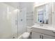 Modern bathroom features a glass-enclosed shower, sleek fixtures, and a stylish vanity at 1464 Stratton Pl, Mount Pleasant, SC 29466