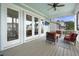Outdoor porch featuring a ceiling fan, lights, furniture, and an outdoor television at 1464 Stratton Pl, Mount Pleasant, SC 29466