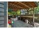 Open shed structure ideal for storing firewood and outdoor equipment, providing practical backyard storage at 1515 N Lakeshore Dr, Mount Pleasant, SC 29466
