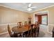 Elegant dining room features a large table, perfect for Gathering meals and entertaining guests at 2425 Vistavia Rd, North Charleston, SC 29406