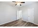 A bright and airy bedroom complete with a ceiling fan and wood-look flooring at 278 Decatur Dr, Summerville, SC 29483