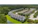 Aerial shot of townhome community featuring well-maintained landscaping and green spaces at 3616 Bagley Dr, Mount Pleasant, SC 29466