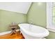 Bright bathroom featuring a soaking tub, hardwood floors, and stylish modern fixtures at 406 S Gum St, Summerville, SC 29483