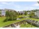 A tranquil backyard featuring a scenic pond with a fountain and lush greenery at 4060 Hartland St, Charleston, SC 29414