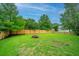 Spacious, fenced backyard with lush green grass and a fire pit, perfect for outdoor gatherings at 468 Maple Oak Ln, Charleston, SC 29414
