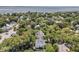 Aerial view of a neighborhood with mature trees, water views, and beautiful homes at 512 Whilden St, Mount Pleasant, SC 29464