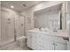 Modern bathroom with glass shower, stylish vanity, and sleek fixtures for a spa-like experience at 513 Richfield Way, Summerville, SC 29486