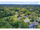 An aerial view shows homes nestled among lush green trees in a quiet neighborhood with a community pool nearby at 5406 E Crosland Ct, North Charleston, SC 29420