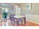 Elegant dining area with classic decor, hardwood floors, and a charming chandelier at 5406 E Crosland Ct, North Charleston, SC 29420