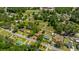 Expansive aerial view of a neighborhood with mature trees and well-maintained homes in a serene, wooded setting at 565 Estates Dr, Walterboro, SC 29488