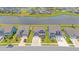 Aerial perspective of the neighborhood, highlighting the property's location near a pond at 602 Yellow Leaf Ln, Summerville, SC 29486