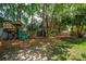 Spacious backyard with mature trees, a play structure, and ample space for recreation at 708 Lawton Harbor Dr, Charleston, SC 29412