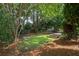 Lush backyard featuring a grassy area, mature trees, and a charming play area at 708 Lawton Harbor Dr, Charleston, SC 29412