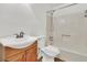 Clean bathroom featuring a shower-tub combination, wood-look floors and a decorative vanity at 902 Greenmeadow Dr, Goose Creek, SC 29445