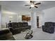 Open-concept living room flows seamlessly into the dining area and kitchen at 9680 Spencer Woods Rd, Ladson, SC 29456