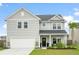 Inviting two-story home with gray siding, well-kept lawn, and a two-car garage under a blue sky at 102 Bolsena Ct, Summerville, SC 29486