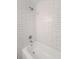 White shower with silver fixtures and a tiled wall that looks modern and stylish at 109 Ashdown Dr, Summerville, SC 29483