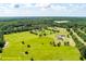 Expansive aerial view showcases a sprawling property with lush greenery and approximated boundary lines at 1111 Sandy Springs Circle, Walterboro, SC 29488