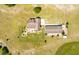 Aerial view showcasing the home's fenced backyard, patio area, and landscaping at 1111 Sandy Springs Circle, Walterboro, SC 29488