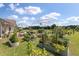 Beautiful garden featuring raised beds, lush greenery, and backyard views at 1111 Sandy Springs Circle, Walterboro, SC 29488