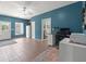 Bright home office with a desk, natural light, and an attached bathroom at 1111 Sandy Springs Circle, Walterboro, SC 29488