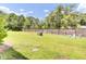 Large backyard with wooden fence, lush grass, and playground equipment at 113 Cozy Nest Way, Summerville, SC 29483