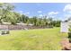 Spacious fenced backyard with trees and plenty of room to play at 113 Cozy Nest Way, Summerville, SC 29483