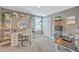 Well-lit home office with stylish decor, a vanity and plenty of shelving and storage at 115 Cooper Dr, Summerville, SC 29483