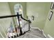Traditional staircase featuring carpeted steps and white wood banisters at 1311 Royal Links Dr, Mount Pleasant, SC 29466