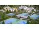 Aerial view of the community pool and pickleball courts at Horizons at 193 Norse Bay, Summerville, SC 29486