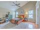 Vaulted ceiling bedroom featuring hardwood floors, neutral tones, with natural light and a cozy decorative design at 1972 Gray Battery Ct, Mount Pleasant, SC 29464