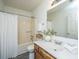 Well-lit bathroom showcasing a vanity with white countertop and a shower with curtain at 207 Apache Dr, Summerville, SC 29483