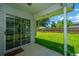 Patio with view to backyard, privacy fence, and a shed at 207 Apache Dr, Summerville, SC 29483