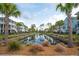 Scenic community pond with lush landscaping and charming homes offering a serene and picturesque setting at 2313 Bucktail Ct, Mount Pleasant, SC 29466