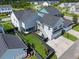 Aerial view of homes with manicured lawns and backyard porches in a Gathering-friendly community at 360 Parish Farms Dr, Summerville, SC 29486