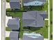 Overhead view showcasing homes with well-manicured lawns, and neighborhood streets at 360 Parish Farms Dr, Summerville, SC 29486