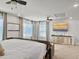 Bright main bedroom features neutral tones, and an entertainment center at 360 Parish Farms Dr, Summerville, SC 29486