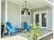 Covered patio featuring blue Adirondack chairs, perfect for outdoor relaxation at 360 Parish Farms Dr, Summerville, SC 29486