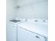 Laundry room with front load Samsung washer and dryer and wire shelving at 3745 Sawmill Ct, Mount Pleasant, SC 29429