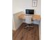 Close up of office nook area, with wood desktop, drawers and desk chair at 558 Pendleton Dr, Moncks Corner, SC 29461