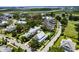 Aerial view of waterfront homes, golf course and lush greenery showcasing the coastal neighborhood's serenity at 566 Wading Pl, Daniel Island, SC 29492